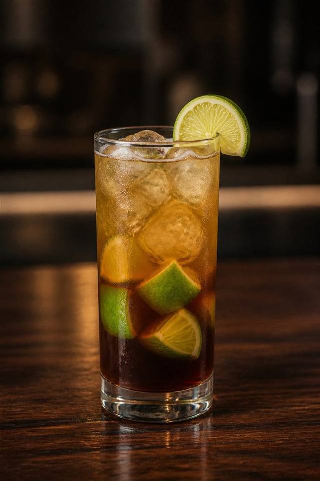 Dark Caipirinha cocktail