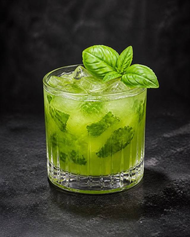 Gin Basil Smash cocktail