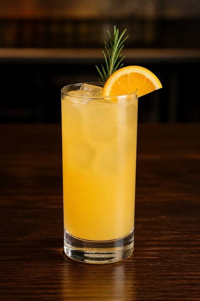 Orange Rosemary Collins cocktail