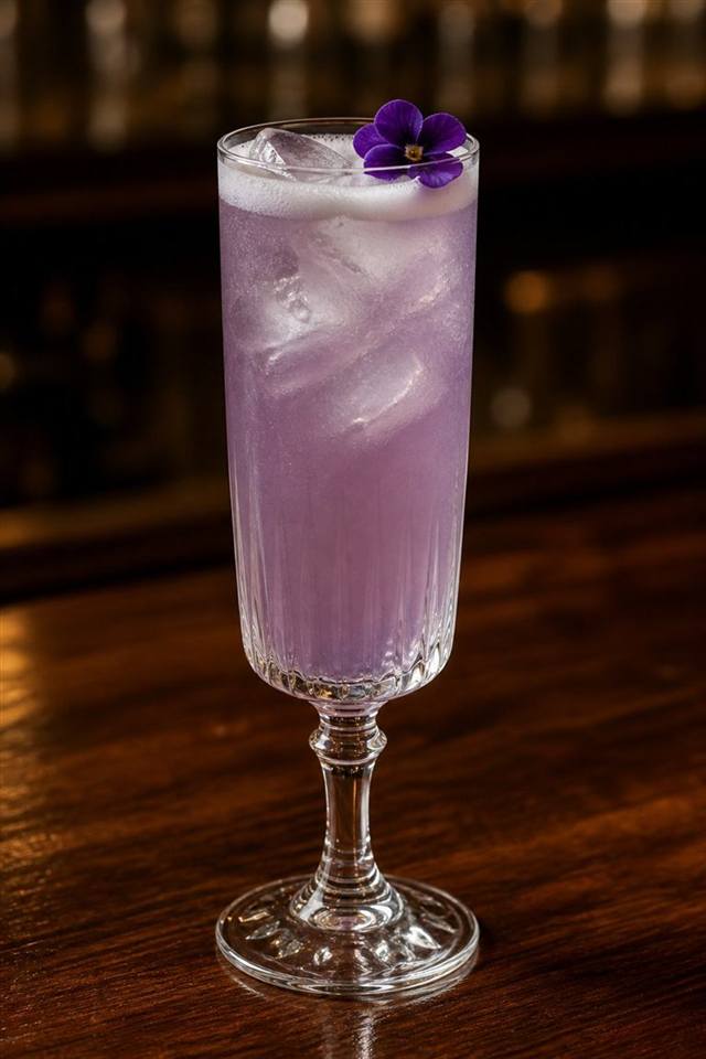 Violet Fizz cocktail